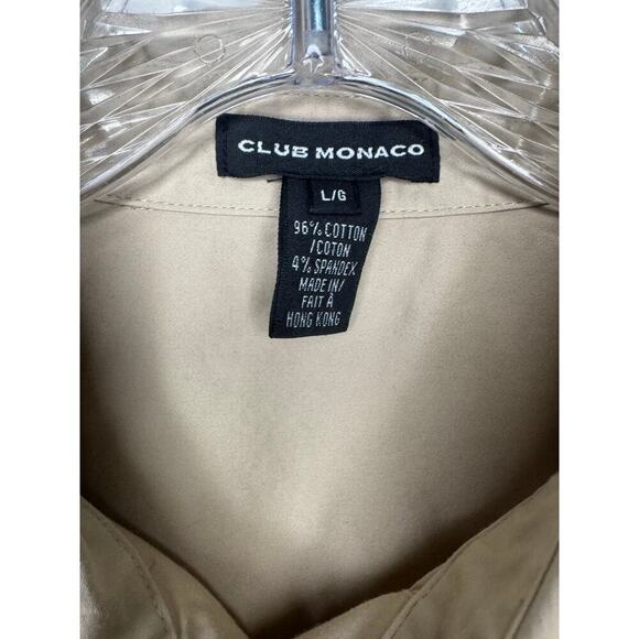 Club Monaco Tan Button-Up Shirt Size L - Picture 2 of 4